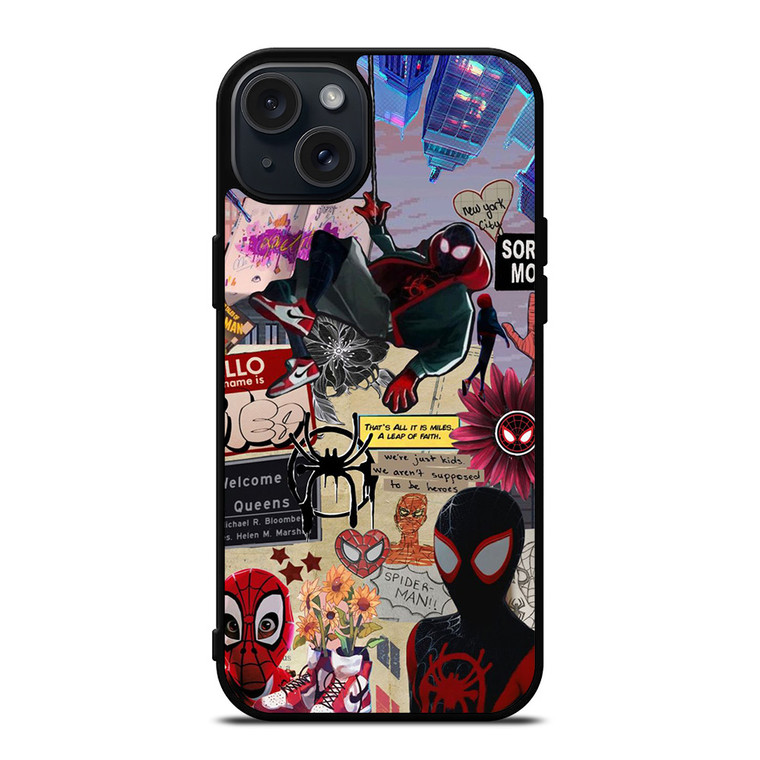 SPIDERMAN INTO THE SPIDER VERSE COLLAGE  iPhone 15 Plus Case Cover