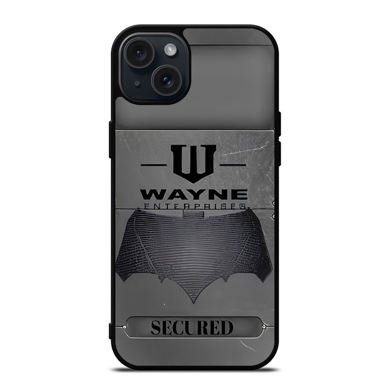 WAYNE ENTERPRISES METAL LOGO  iPhone 15 Plus Case Cover WAYNE ENTERPRISES METAL LOGO  iPhone 15 Plus Case Cover