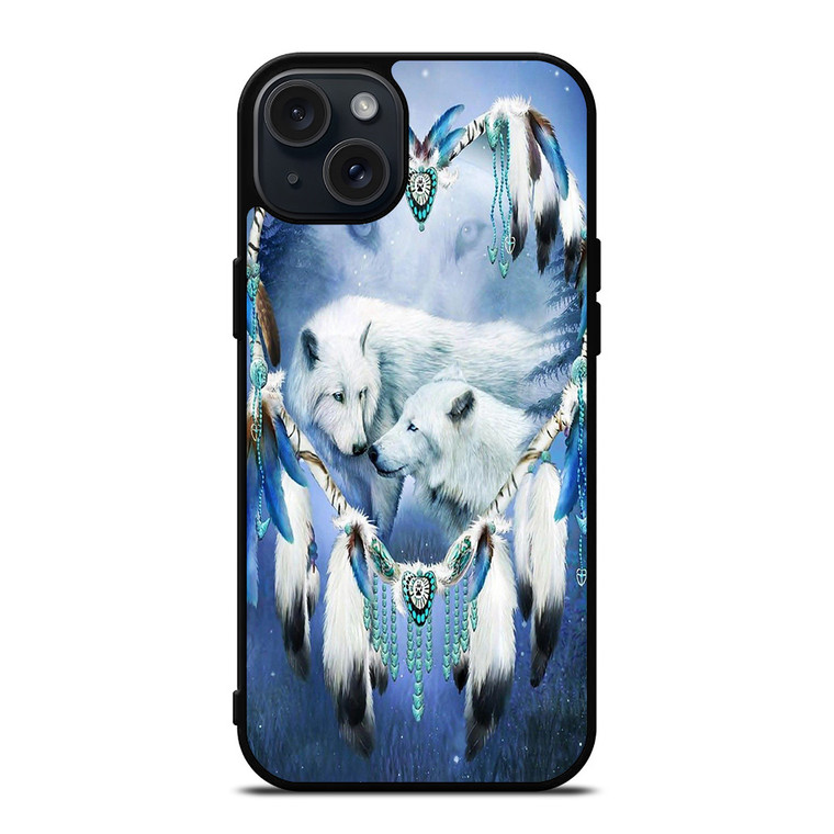 WHITE WOLF DREAMCATCHER  iPhone 15 Plus Case Cover