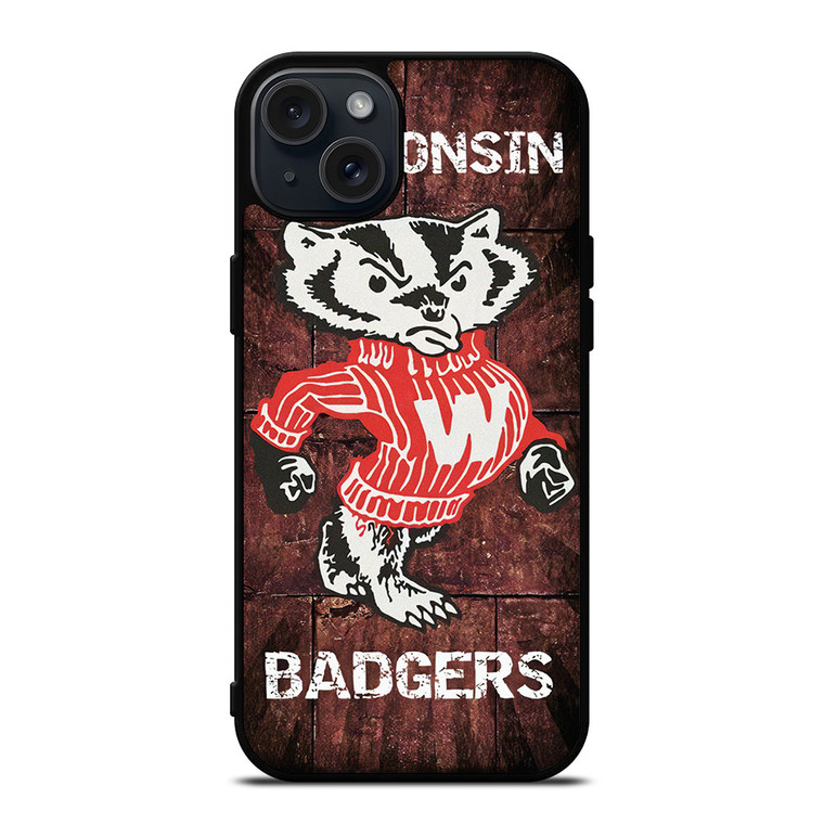 WISCONSIN BADGERS RUSTY SYMBOL  iPhone 15 Plus Case Cover