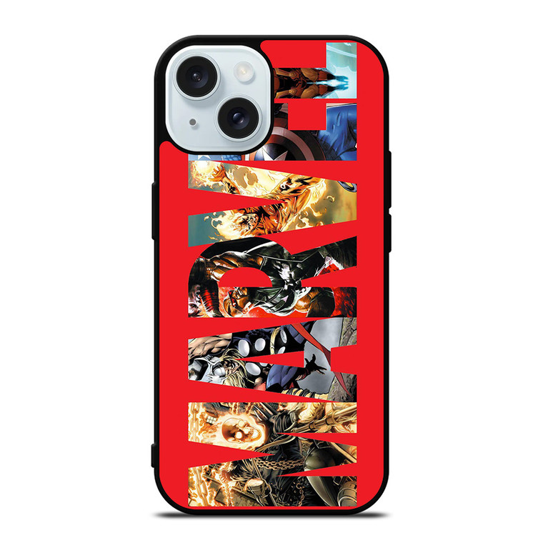 ALL MARVEL SUPERHERO LOGO iPhone 15 Case Cover