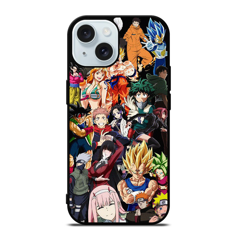 ANIME CARTOON CROSSOVER COLLAGE iPhone 15 Case Cover