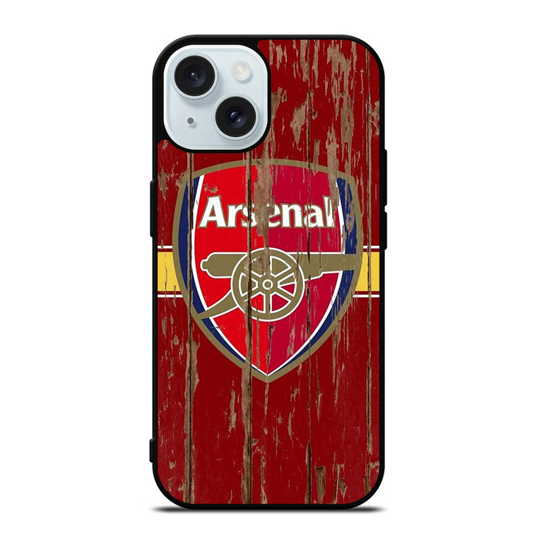 ARSENAL FC RETRO WOOD LOGO iPhone 15 Case Cover