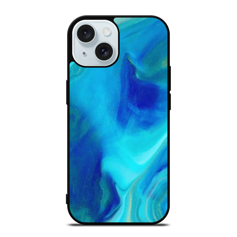 BLUE LIQUID TEXTURE iPhone 15 Case Cover