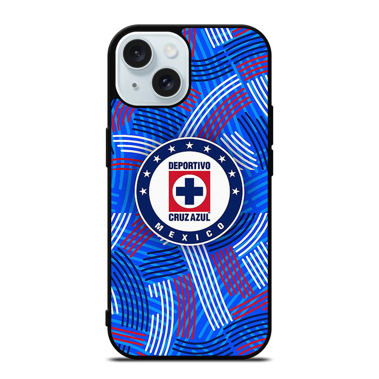 DEPORTIVO CRUZ AZUL MEXICO FOOTBALL ABSTRACT iPhone 15 Case Cover