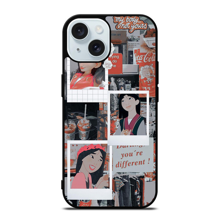 DISNEY PRINCESS MULAN AESTHETIC COLLAGE iPhone 15 Case Cover