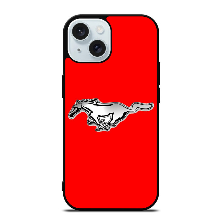 FORD MUSTANG RED EMBLEM iPhone 15 Case Cover