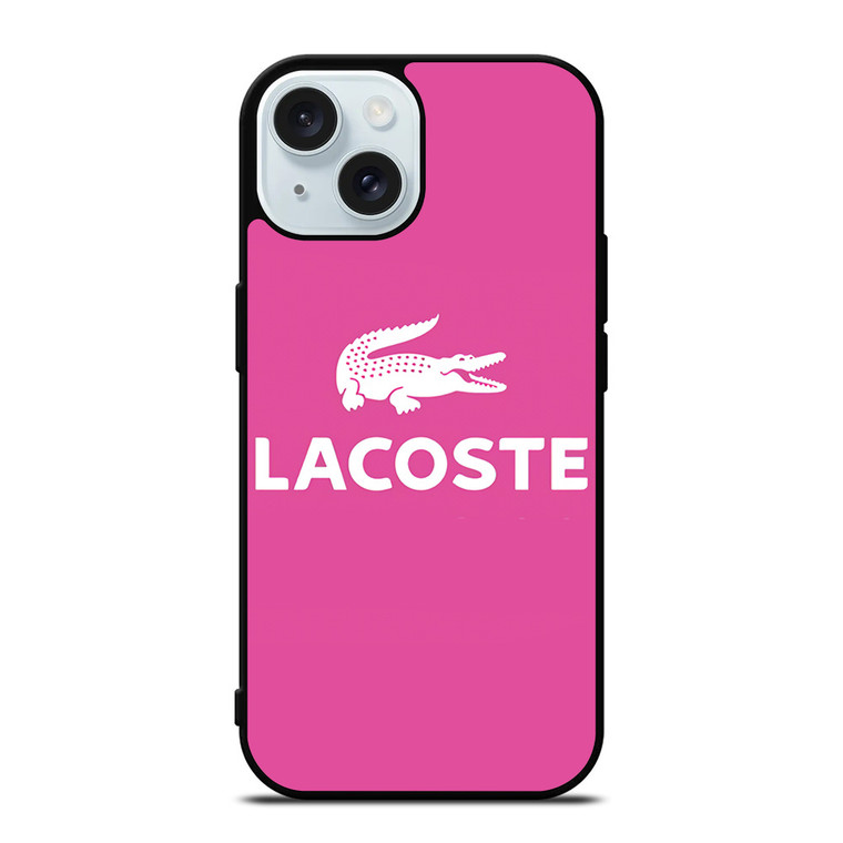 LACOSTE PINK LOGO iPhone 15 Case Cover