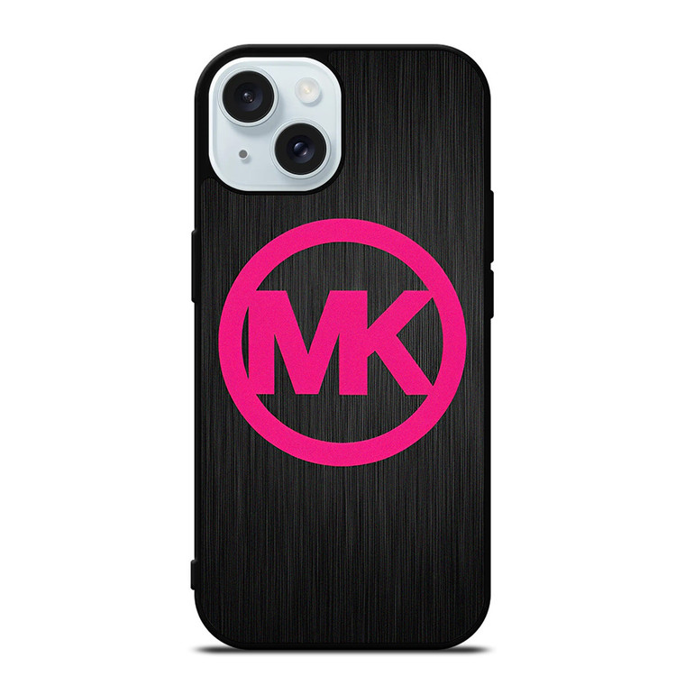 MK MICHAEL KORS PINK WOOD LOGO iPhone 15 Case Cover MK MICHAEL KORS PINK WOOD LOGO iPhone 15 Case Cover