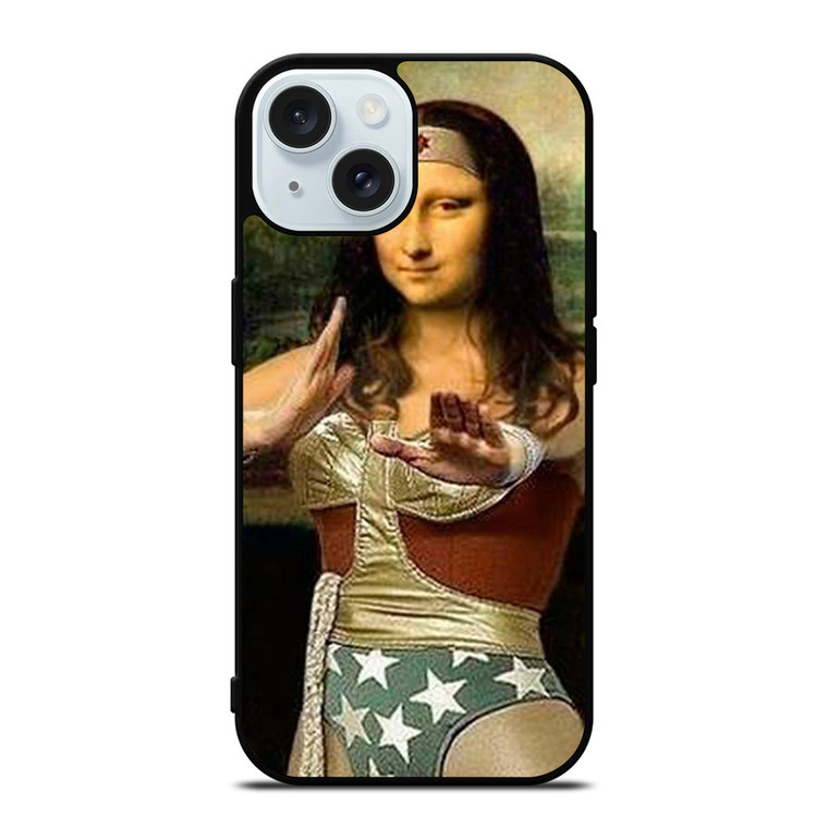 MONA LISA WONDER WOMAN iPhone 15 Case Cover MONA LISA WONDER WOMAN iPhone 15 Case Cover