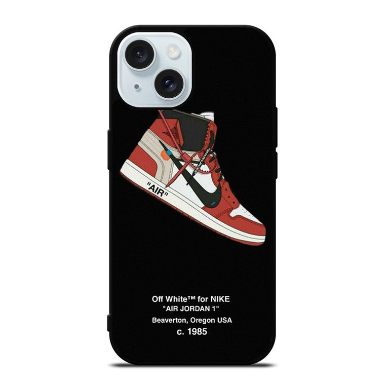 NIKE AIR JORDAN 1 OFF WHITE iPhone 15 Case Cover NIKE AIR JORDAN 1 OFF WHITE iPhone 15 Case Cover