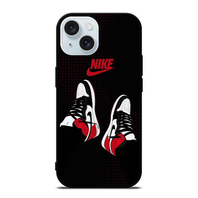 NIKE AIR JORDAN RETRO 1 RED iPhone 15 Case Cover NIKE AIR JORDAN RETRO 1 RED iPhone 15 Case Cover