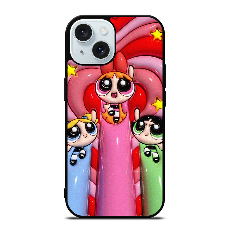POWERPUFF GIRLS 3D ART CARTOON iPhone 15 Case Cover