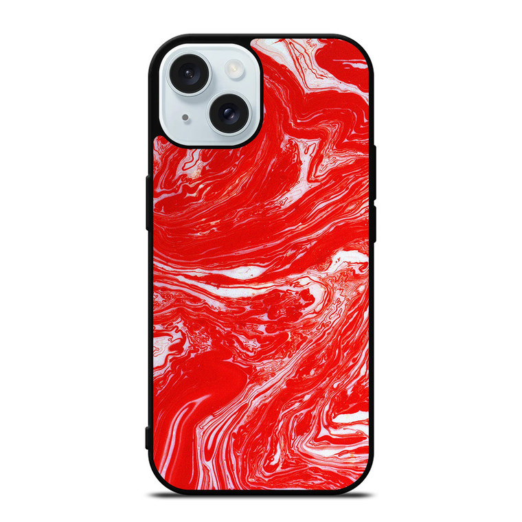 RED LIQUID TEXTURE iPhone 15 Case Cover