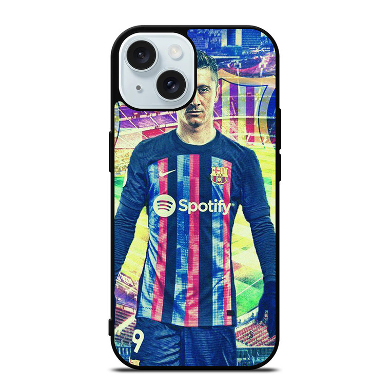 ROBERT LEWANDOWSKI FC BARCELONA iPhone 15 Case Cover