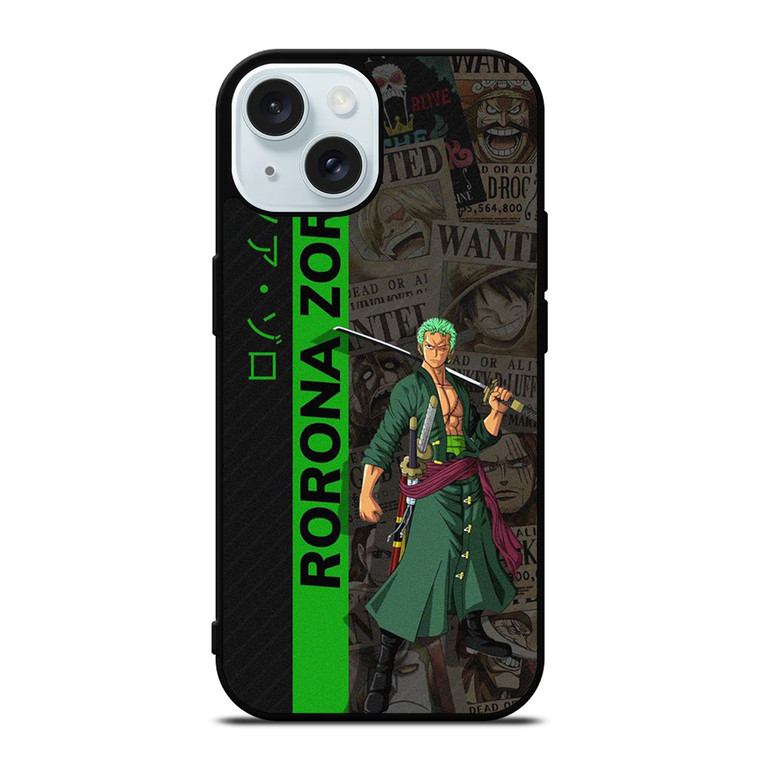 RORONA ZORO ANIME MANGA iPhone 15 Case Cover RORONA ZORO ANIME MANGA iPhone 15 Case Cover