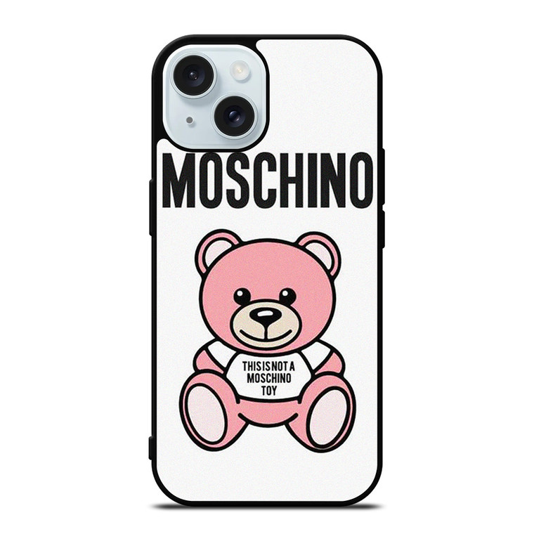 THIS IS NOT MOSCHINO TOY BEAR PINK iPhone 15 Case Cover THIS IS NOT MOSCHINO TOY BEAR PINK iPhone 15 Case Cover