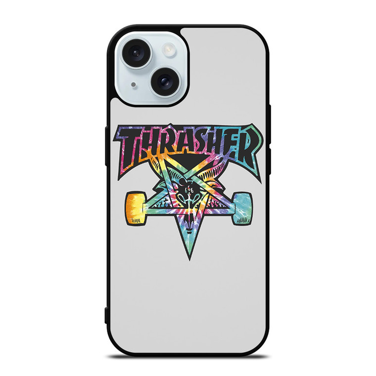 THRASHER SKATEBOARD TIE DYE LOGO iPhone 15 Case Cover