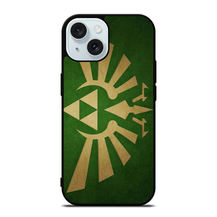 TRIFORCE LEGEND OF ZELDA GREEN LOGO iPhone 15 Case Cover