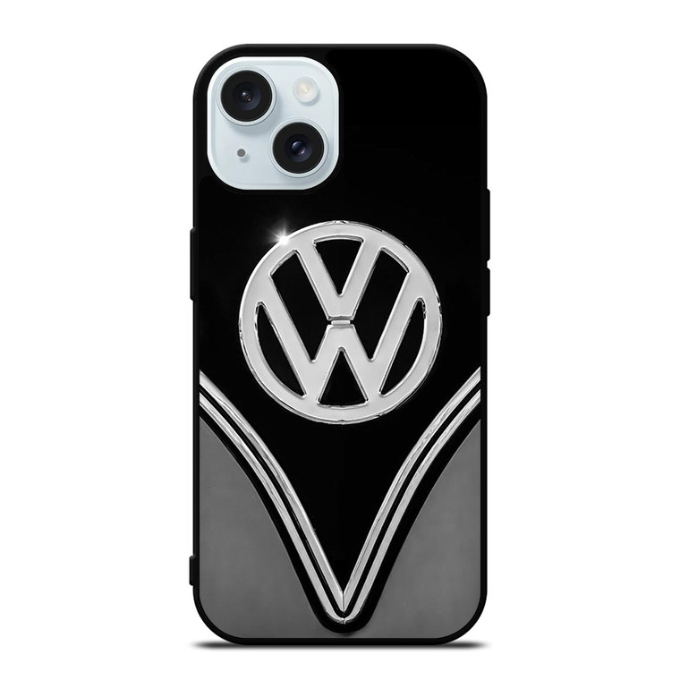 VW VOLKSWAGEN BLACK CHROME EMBLEM iPhone 15 Case Cover