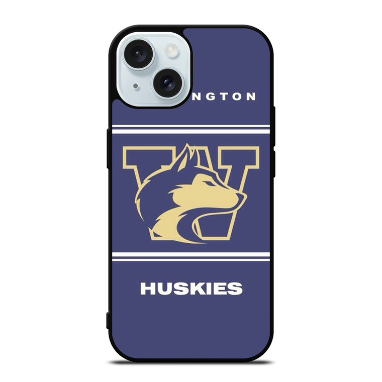 WASHINGTON HUSKIES FOOTBALL LOGO iPhone 15 Case Cover WASHINGTON HUSKIES FOOTBALL LOGO iPhone 15 Case Cover