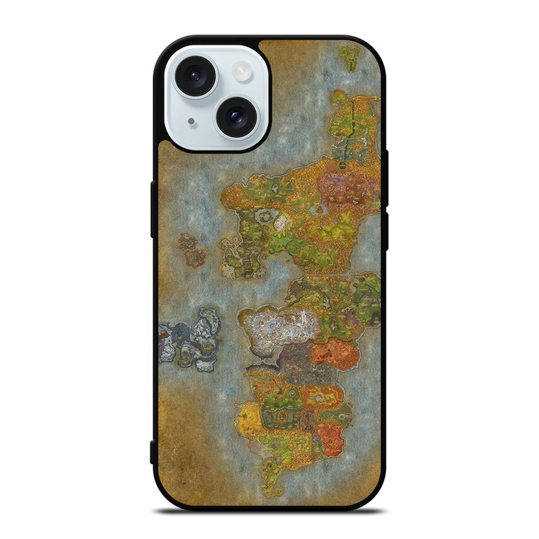 WORLD OF WARCRAFT GAMES MAP iPhone 15 Case Cover WORLD OF WARCRAFT GAMES MAP iPhone 15 Case Cover