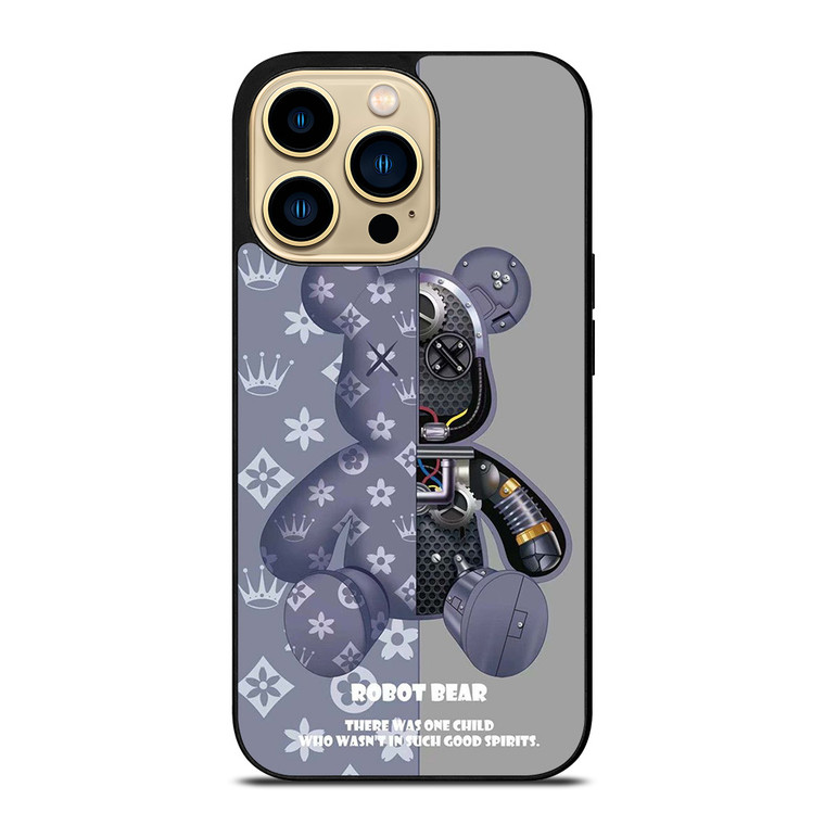 BEAR BRICK KAWS ROBOT GREY iPhone 14 Pro Max Case Cover