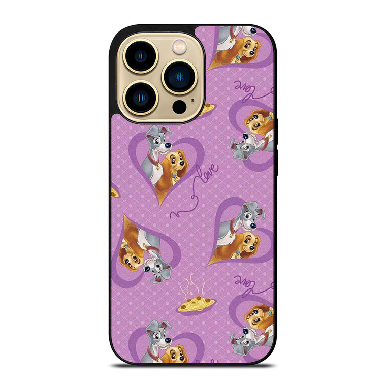 DISNEY LADY AND THE TRAMP PATTERN CARTOON iPhone 14 Pro Max Case Cover