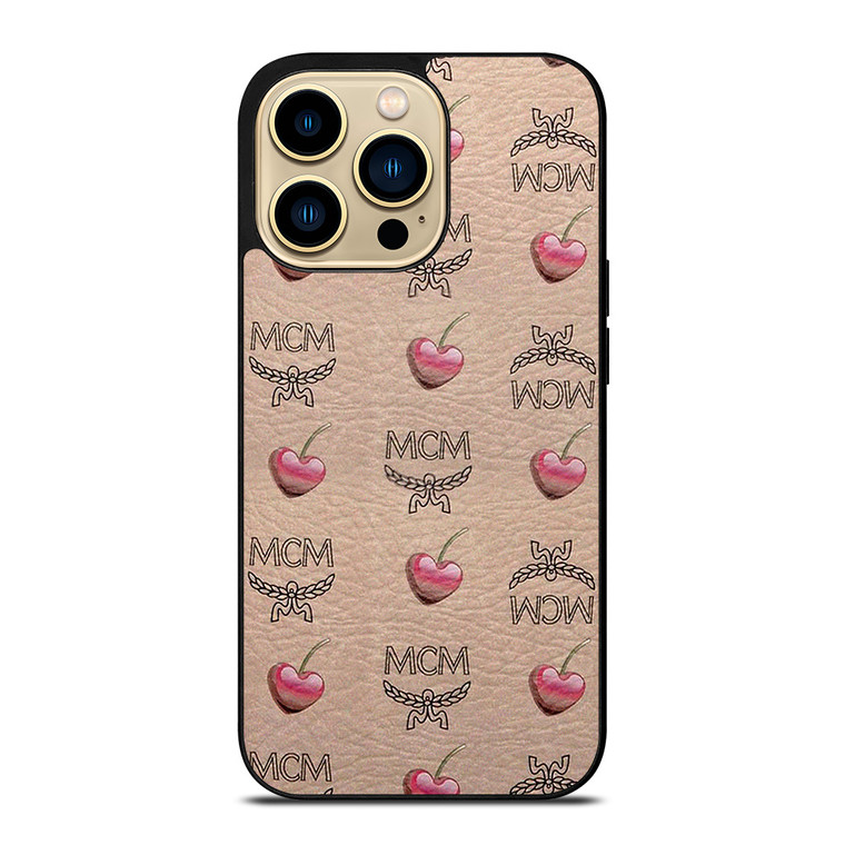 MCM WORLD WIDE APPLE LOVE LEATHER iPhone 14 Pro Max Case Cover