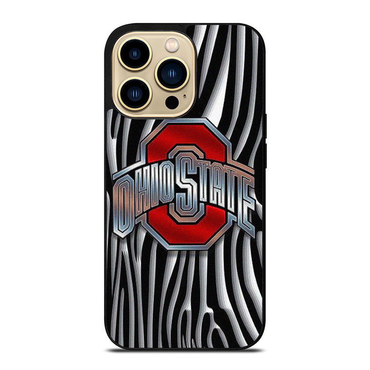 OHIO STATE FOOTBALL METAL ABSTRACT LOGO iPhone 14 Pro Max Case Cover