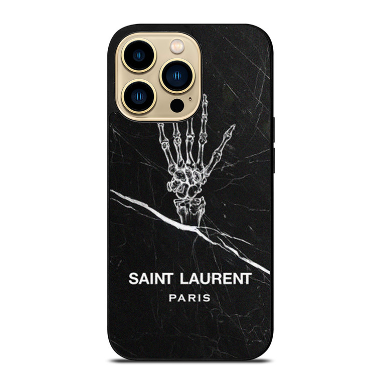 SAINT LAURENT PARIS SKELETON LOGO iPhone 14 Pro Max Case Cover
