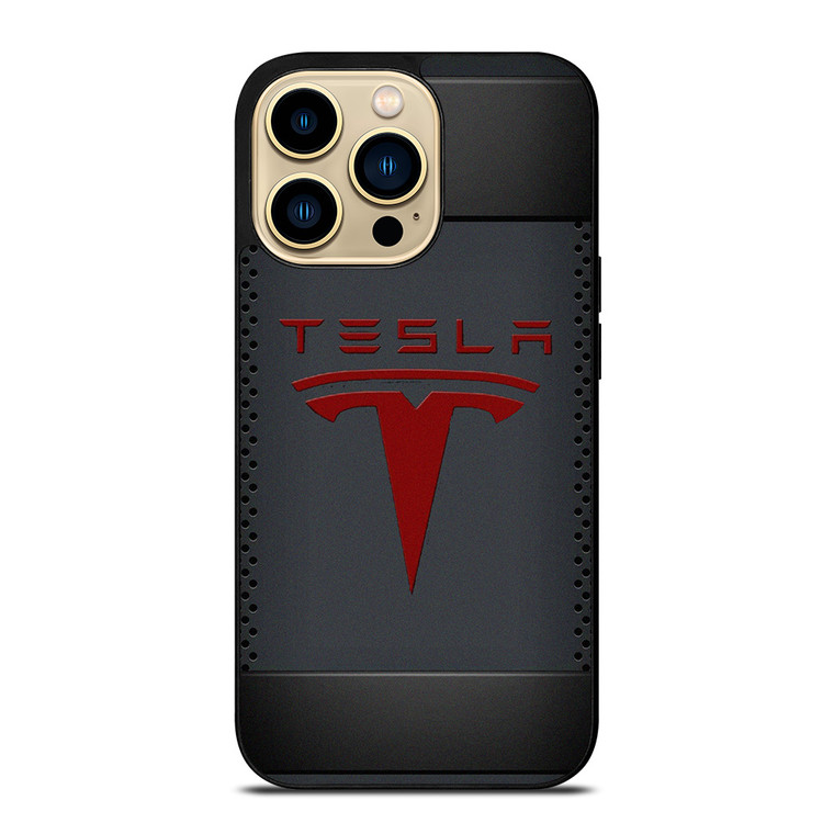 TESLA METAL CARBON LOGO iPhone 14 Pro Max Case Cover