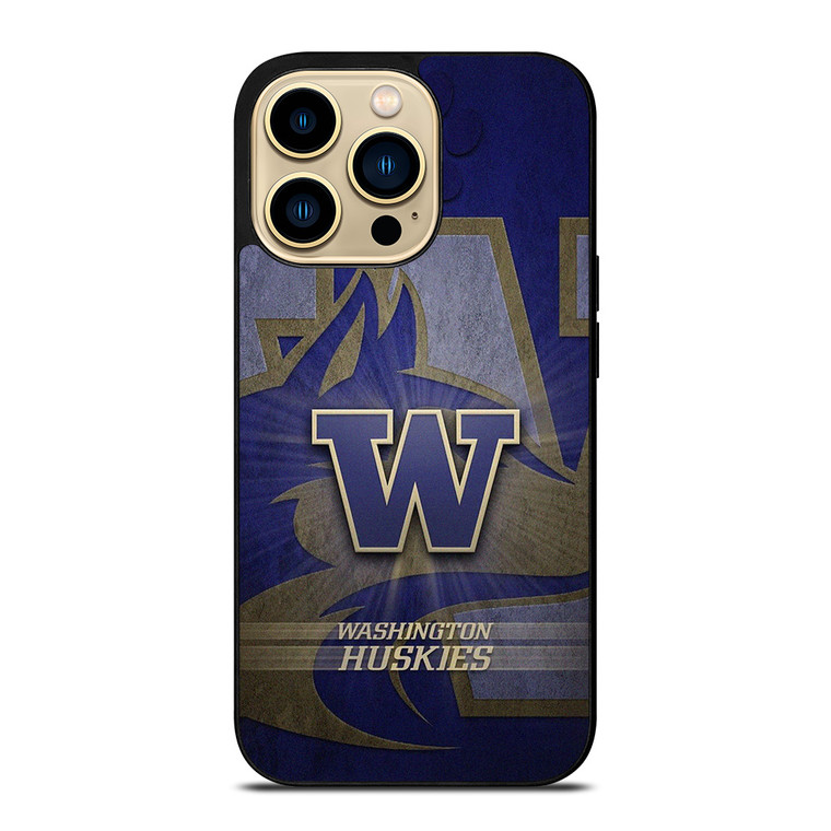 WASHINGTON HUSKIES LOGO METAL iPhone 14 Pro Max Case Cover