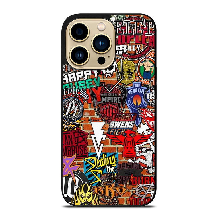 WWE WRESTLING SHIELD SYMBOL COLLAGE iPhone 14 Pro Max Case Cover