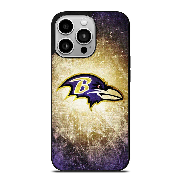 BALTIMORE RAVENS NFL METAL LOGO iPhone 14 Pro Case Cover