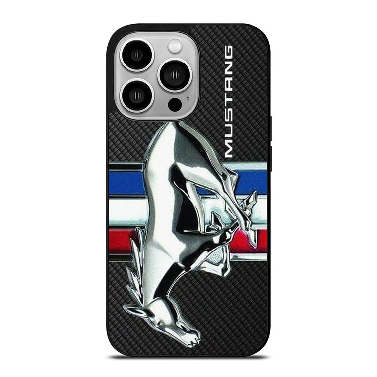 FORD MUSTANG METAL CARBON EMBLEM iPhone 14 Pro Case Cover