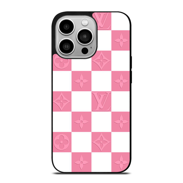 LV LOUIS VUITTON CHECKERED PINK iPhone 14 Pro Case Cover