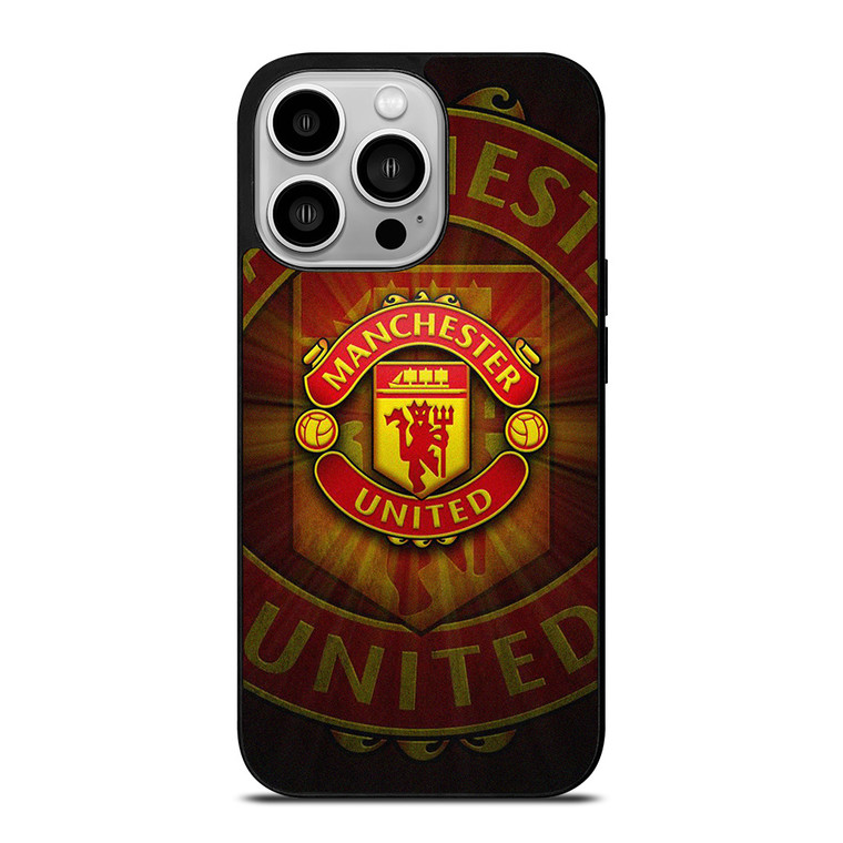 MANCHESTER UNITED METAL LOGO iPhone 14 Pro Case Cover