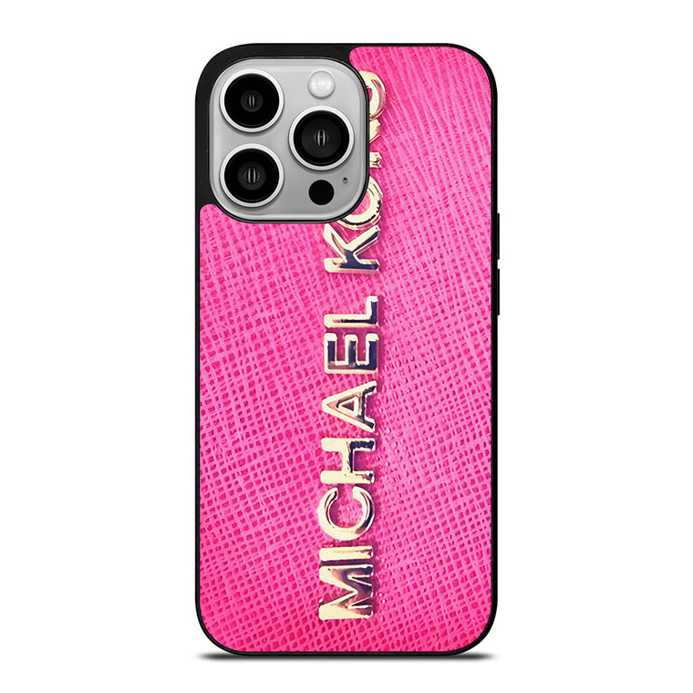 MICHAEL KORS PINK LEATHER iPhone 14 Pro Case Cover