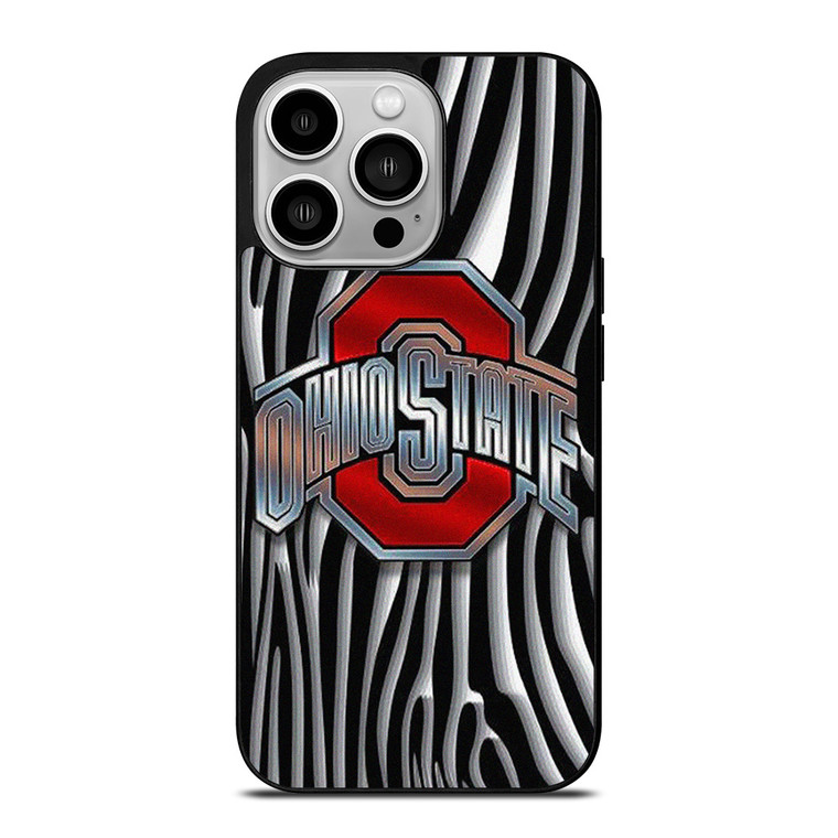 OHIO STATE FOOTBALL METAL ABSTRACT LOGO iPhone 14 Pro Case Cover