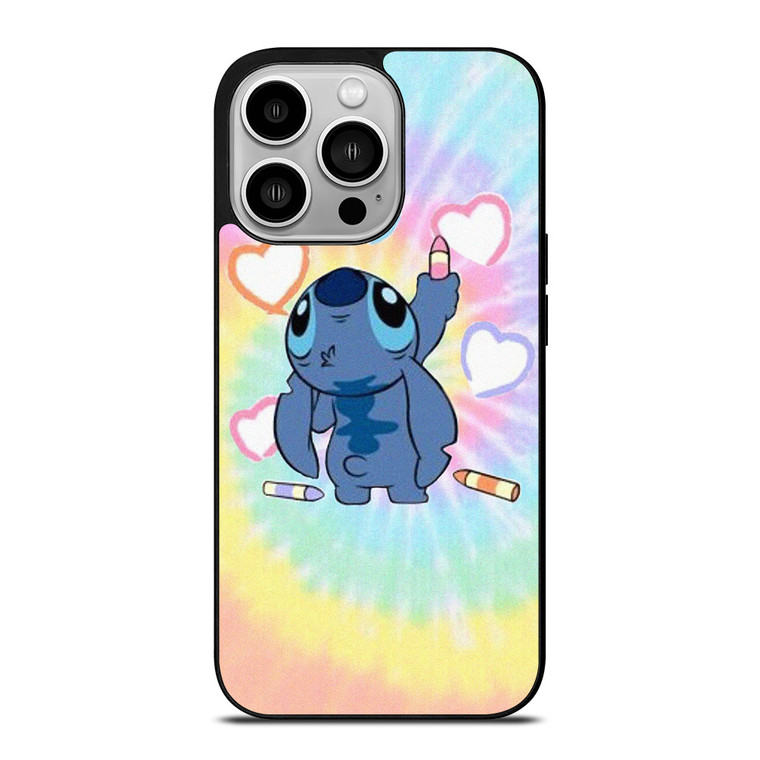 STITCH CARTOON TIE DYE PATTERN iPhone 14 Pro Case Cover