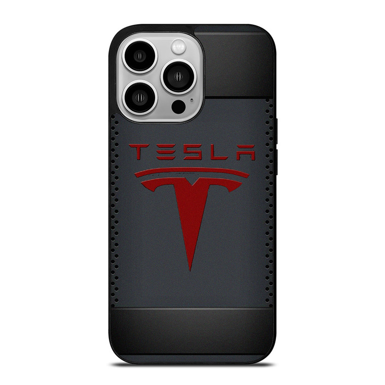 TESLA METAL CARBON LOGO iPhone 14 Pro Case Cover TESLA METAL CARBON LOGO iPhone 14 Pro Case Cover