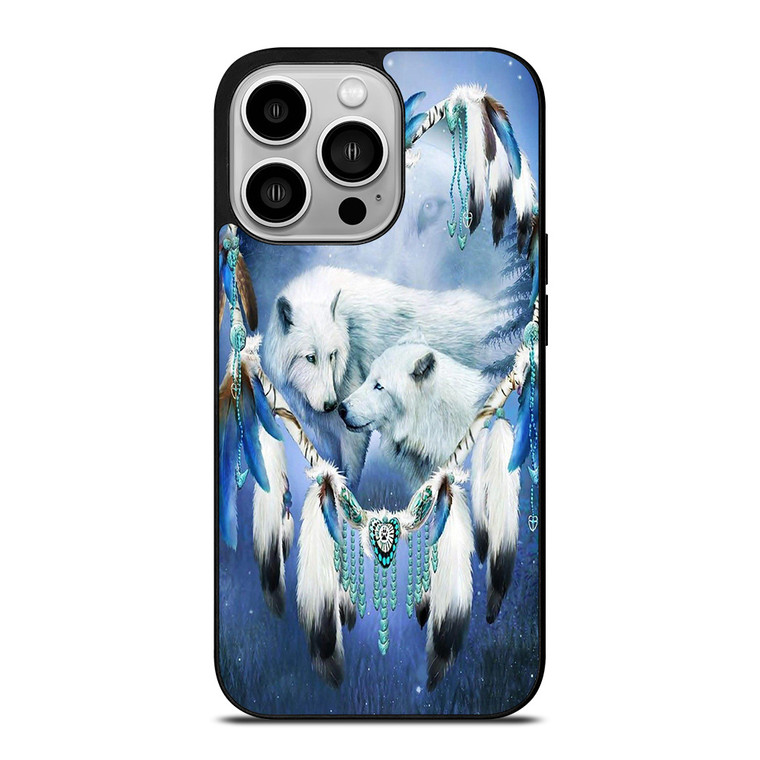 WHITE WOLF DREAMCATCHER iPhone 14 Pro Case Cover