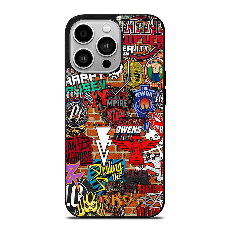 WWE WRESTLING SHIELD SYMBOL COLLAGE iPhone 14 Pro Case Cover