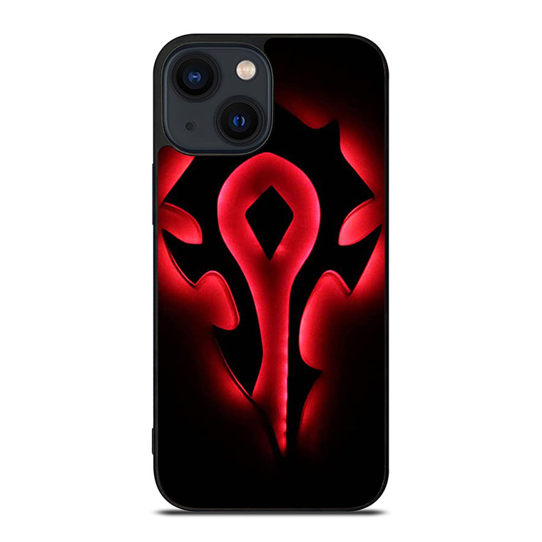 HORDE WORLD OF WARCRAFT BLACK LOGO iPhone 14 Plus Case Cover