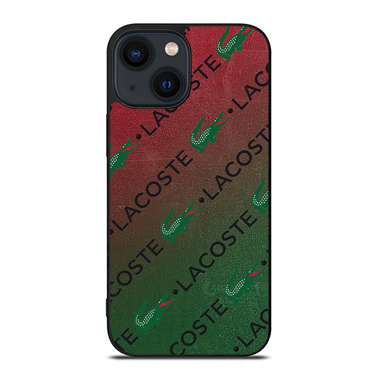 LACOSTE CROCODILE LOGO PATTERN iPhone 14 Plus Case Cover
