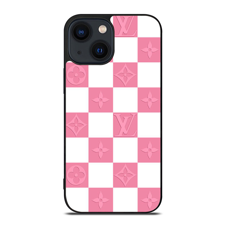 LV LOUIS VUITTON CHECKERED PINK iPhone 14 Plus Case Cover LV LOUIS VUITTON CHECKERED PINK iPhone 14 Plus Case Cover