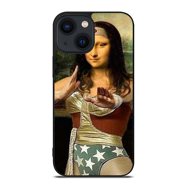 MONA LISA WONDER WOMAN iPhone 14 Plus Case Cover MONA LISA WONDER WOMAN iPhone 14 Plus Case Cover