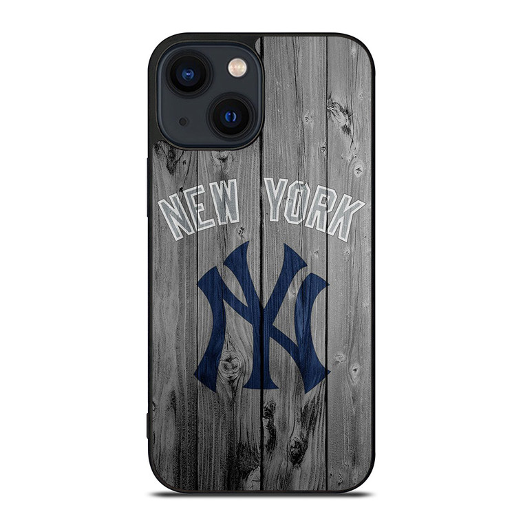 NEW YORK YANKEES WOODEN LOGO iPhone 14 Plus Case Cover NEW YORK YANKEES WOODEN LOGO iPhone 14 Plus Case Cover