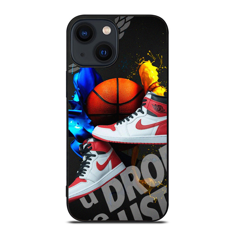 NIKE AIR JORDAN SPLASHED SNEAKERS iPhone 14 Plus Case Cover NIKE AIR JORDAN SPLASHED SNEAKERS iPhone 14 Plus Case Cover